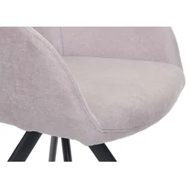 Mendler Esszimmerstuhl HWC-J69 Samt creme-beige