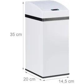 Relaxdays Sensor Mülleimer 7 l Weiß