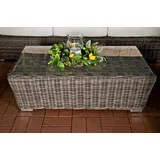 TPFGarden Gartentisch Mandy - Loungetisch für Garten, Balkon, Terrasse (Hochwertiger Gartenlounge-Tisch aus UV-beständigem Polyrattan, 1-St., Stabiler Outdoor-Tisch - Tischplatte 5 mm Klarglas), Maße (BxLxH): 57 x 100 x 33 cm - Farbe: grau-meliert grau