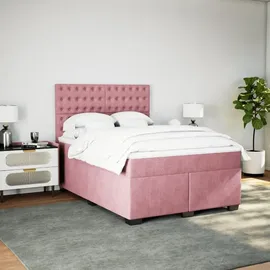 vidaXL Boxspringbett 140 x 200 cm Rosa