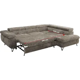 MKS Meble Eckcouch Cord 2-Sitzer Grau