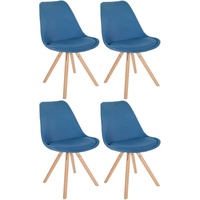 Clp 4er Set Stühle Sofia Stoff Rund blau