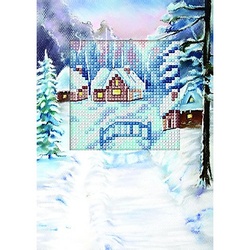 Stick-Grußkarte "Winterdorf"