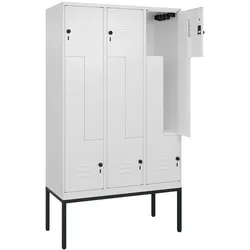 C+P Z-Spind Classic PLUS, Gestell, 6 Abteile, HxBxT 212x120x50cm, Sicherheitsdrehriegel, Verkehrsweiß von PROREGAL