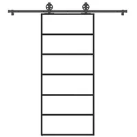 vidaXL Schiebetür mit Beschlag 90x205 cm ESG-Glas & Aluminium