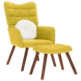 vidaXL Relaxsessel mit Hocker Gelb Samt