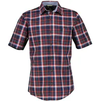 Lerros Kurzarmhemd "LERROS Kurzarmhemd *Poplin Check* Gr. 4XL, rot (hibiscus red) - 21469803-4XL extraweit,