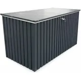 Duramax DH 1.9 (1450 L) Kissenbox aus Metall mit hydraulischer Gasdruckfeder und Vorhängeschlossöse, Terrassenbox und Gartenmöbelaufbewahrung für den Außenbereich, Anthrazit