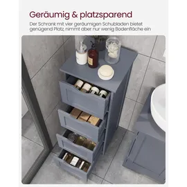 VASAGLE Beistellschrank mit 4 Schubladen,