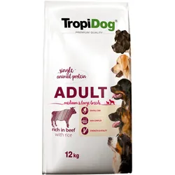 TROPIDOG Premium Adult mittelgroße & große Rassen Rindfleisch mit Reis 2x12kg