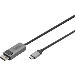 DIGITUS USB Typ C / DisplayPort Bidirektional Alu, schwarz 2m