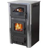 ABC-Design Kaminofen mit Backfach und Herdplatte mit Glaskeramik ABC Concept 2 Air Mini Mehrfachbelegung Holzofen 10 kW Kamin Ofen Holz Werkstattofen