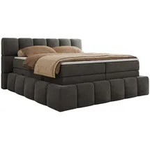 MKS Meble MKS Boxspringbett 180 x 200 mit bettkasten NIRA KING, Polsterbett 7 Zonen Multipocket-Matratze und Topper, Doppelbett - Dunkelgrau Velvet - H3 - Dunkelgrau