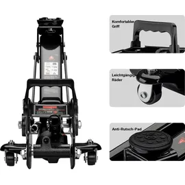 Wiltec Rangierwagenheber Stahl schwarz 13,5-40 cm