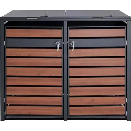 MCW Mülltonnenverkleidung J81 142 x 117 x 98 cm braun