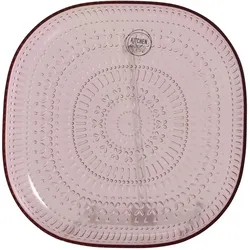 Teller flach - Dessertteller - Kunststoff - D: 20,4cm - mit Muster - pink