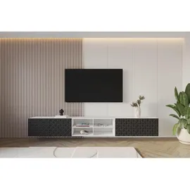 altdecor VIRA Lowboard 300 cm Schwarz/Weiß Holz