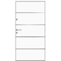 Aluminium-Stahl Nebeneingangstür "ARANJA" Weiß RAL 9016 beidseitig innen öffnend DIN links