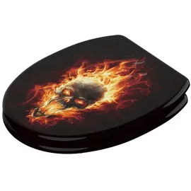 Sanilo WC-Sitz Totenkopf in Flammen Braun