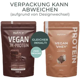 Nutri + Vegan 3K Protein Schoko-Brownie Pulver 1000 g