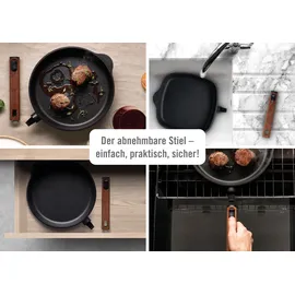 WOLL Eco Logic QXR Gusswok 30cm mit abnehmbarem Holzgriff (11030WLCI-Q)