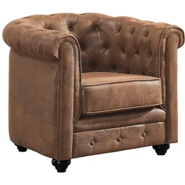 vente-unique Couchgarnitur 3+2+1 - Microfaser - Vintage-Look - CHESTERFIELD
