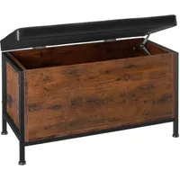 Tectake tectake® Sitztruhe, Industrial Style, gepolstert, Kunstlederbezug