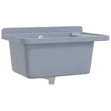 Ausgussbecken Wandmontage Grau 60x40x28 cm Harz - Grau
