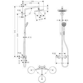 Hansgrohe Croma Showerpipe 220 1jet chrom 27185000