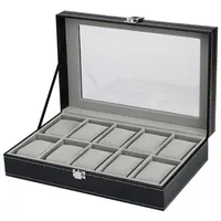 Selva Technik Uhrenbox Uhrensammelbox für 10 Uhren grau|schwarz