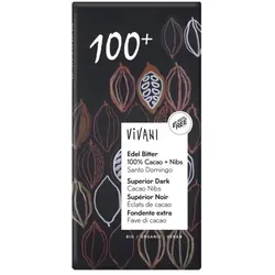 Vivani Edel Bitter 100% Cacao+Nibs bio