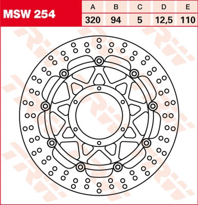TRW Lucas Brake disc MSW254, drijvend