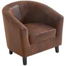 vente-unique Vente-unique-Lounge-Sessel - Microfaser - Braun, - Cristobal II
