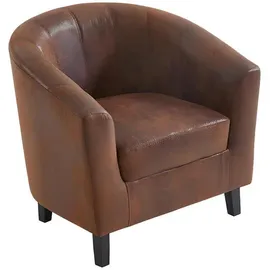 vente-unique Vente-unique-Lounge-Sessel - Microfaser - Braun, - Cristobal II