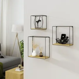 Vicco Wandregal Hilde 32 x 32 x 12 cm Schwarz