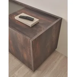 furn.design Tv-Lowboard, Eiche, Grau, Holzwerkstoff, Nachbildung,Eiche, 3 Fächer, 200x50x45 cm, Wohnzimmer, Wohnwände, Lowboards, Lowboards stehend