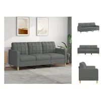 VidaXL Sofa 3-Sitzer-Sofa Dunkelgrau 180 cm Stoff grau