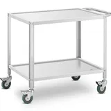 Royal Catering Servierwagen 2 Borde 80 x 57 x 3,5 cm - 53 cm Abstand - 100 kg - RCGW 12 Edelstahl -