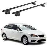 Aurilis OMAC Dachträger Aluminium TÜV geprüft für Seat Leon III IV Kombi 2014-2026 – Für integrierte Dachreling – T Nut – Max 100 kg – 2 Schlösser Schwarz