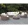 vente-unique Whiteheaven Gartenbeistelltisch rund Polyrattan elfenbeinweiß