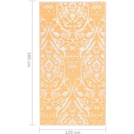 vidaXL Outdoor-Teppich Arakil Orangefarben und Blau 120x180 cm PP
