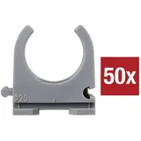 TRU Components TC-9859368 Klemmschelle EN20 20 mm Grau 50 St.