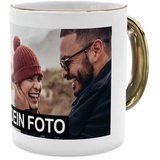 PhotoFancy® - Fototasse - Personalisierte Tasse mit eigenem Foto - Gold Glänzend - Layout 1 Bild