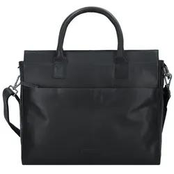 Greenburry Fiorentina Aktentasche Leder 34 cm Laptopfach  schwarz