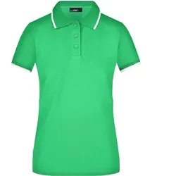 Damen Polo-Shirt Tipping "JN934" - L - frog/white