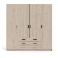 VCM ebuy24 Kleiderschrank, Braun, Holzwerkstoff, 196x201x50 cm,