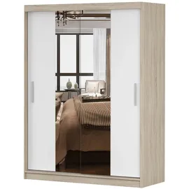 fabryka mebli idźczak Schwebetürenschrank 150 x 200 x 61 cm Weiß/Bronze
