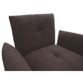 Mendler Lounge-Sessel HWC-K34 Bouclé 87 x 79 x 87 cm Braun mit Rollen