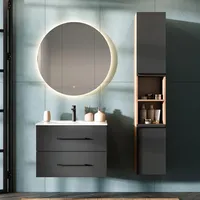 Planetmöbel Badmöbel Set LUX 70 cm mit Keramikwaschbecken und