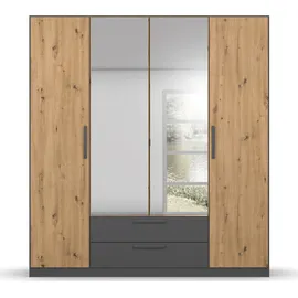 Rauch Drehtürenschrank »StyleUp«, Typ Dark & Wood mit trendigen farblich abgesetzten Griffen